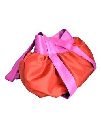 Sac fourre-tout en satin - Taffetas rouge et rose 8