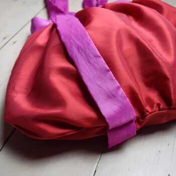 Sac fourre-tout en satin - Taffetas rouge et rose 10