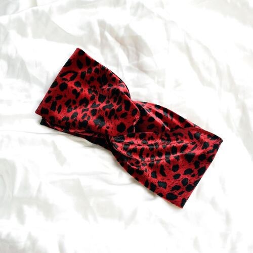 Velvet Leopard Print Headband