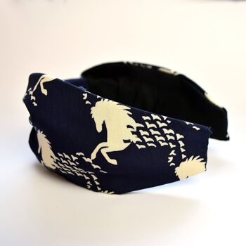 Bandeau imprimé cheval en bleu marine 9