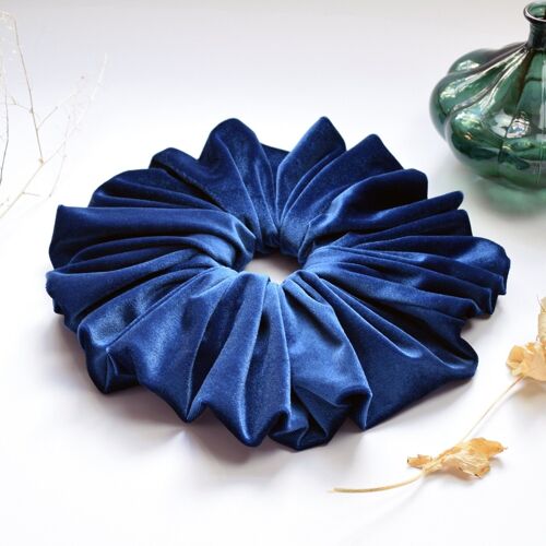 Oversized Blue Velvet Scrunchie, Large Velvet Scrunchie