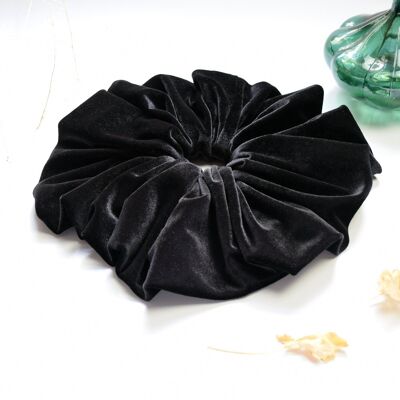 Large Black Velvet Scrunchie