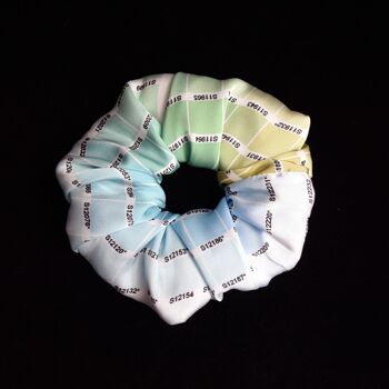 Pantone Color Swatch Chouchou en satin bleu et vert 4