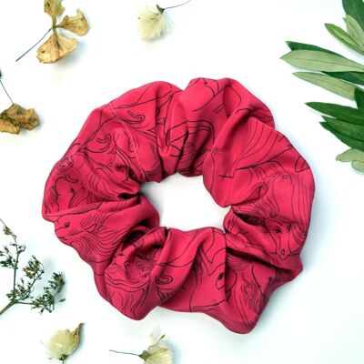 Liberty London Horse Print Silk Scrunchie