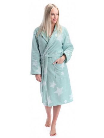 Peignoir - Stella - velours 360 grammes - vert - taille L 1