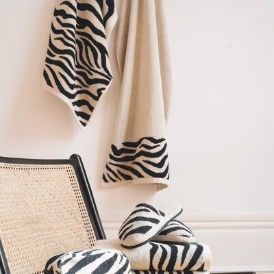 Slippers - Zebra - 500 grams - zwart / creme - Maat L/XL