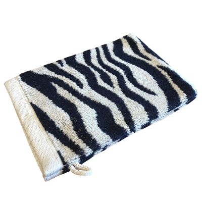 Washandje - Zebra compleet - 500 grams - 16 x 21 - zwart / creme