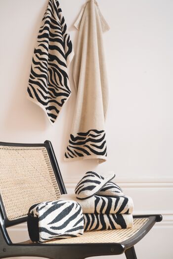 Serviette de bain - Zebra complete - 500 grammes - 70 x 140 - noir / crème 2