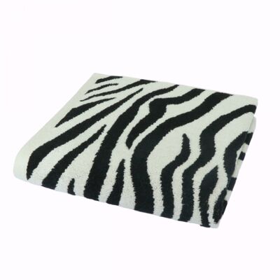 Badhanddoek - Zebra compleet - 500 grams - 70 x 140 - zwart / creme