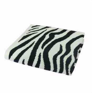 Serviette de bain - Zebra complete - 500 grammes - 70 x 140 - noir / crème 1