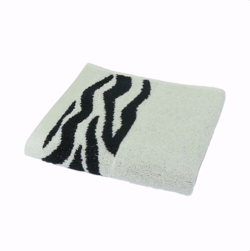 Handdoek - Zebra rand - 500 grams - 50 x 100 - zwart / creme