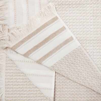 Gastendoekje - Unito rand - 33 x 50 - beige