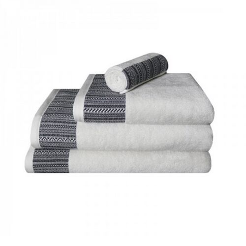 Handdoek - Crayon rand - 500 grams - 50 x 100 - grijs