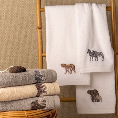 Handdoek met zebra - 500 grams - 50 x 100 - wit
