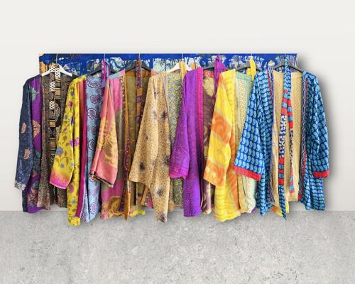 Kimonos cortos reversibles de seda (80 cm) Pack 20