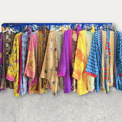 Kimonos courts réversibles en soie (80 cm) Lot de 20