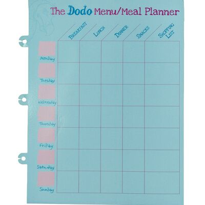 Der Dodo Menü-/Essensplaner (abwischbare Trennwand)
