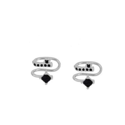 Earcuff Winx Negro Plata