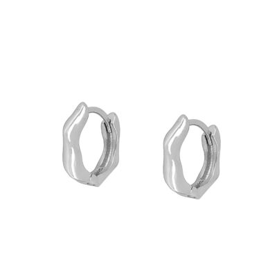 Pendientes Burdeos plata - Par