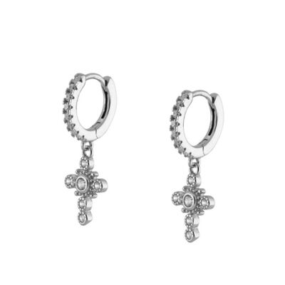 Pendientes Transire Blanco Plata - Par