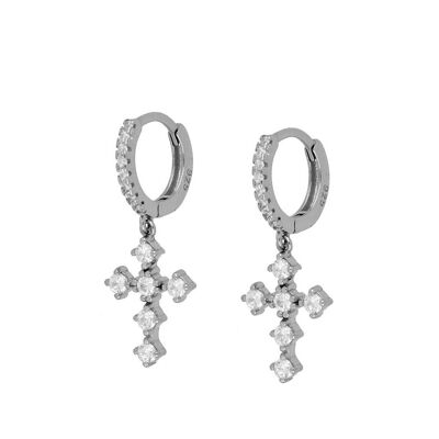 Pendientes Bristol Plata - Blanco