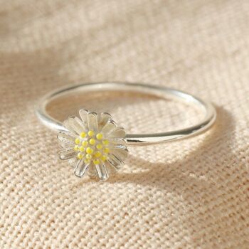 Bague marguerite en argent sterling