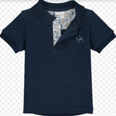Polo Shirt with Liberty print details "Roaring Wheels"
