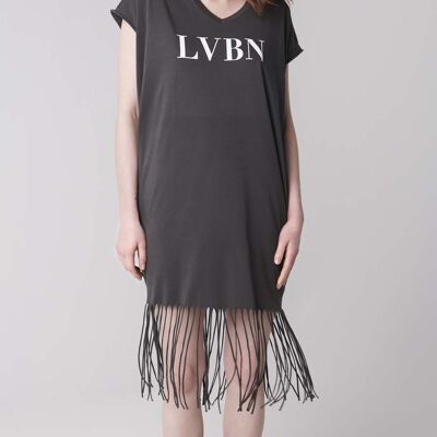 Fransen-Kleid LVBN in charcoal