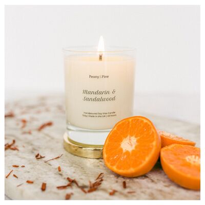 Mandarin & Sandalwood | Soy Wax | 45hr Burn | Eco Friendly