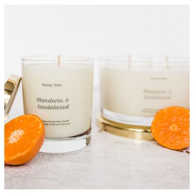 Mandarin & Sandalwood | Soy Wax | 120hr Burn | Eco Friendly