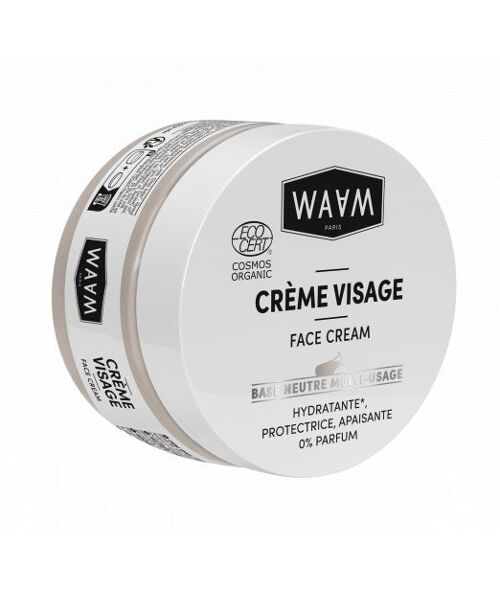 WAAM Cosmetics – Crème Visage – Hydratante, apaisante et protectrice – Certifié BIO ECOCERT – Vegan – 100ml