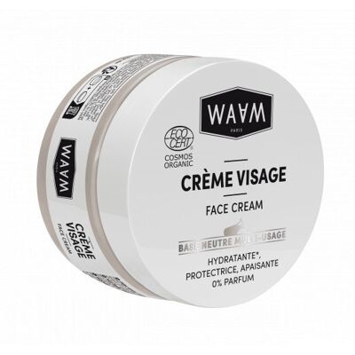 WAAM Cosmetics – Gesichtscreme – Feuchtigkeitsspendend, beruhigend und schützend – Zertifiziertes BIO ECOCERT – Vegan – 100ml