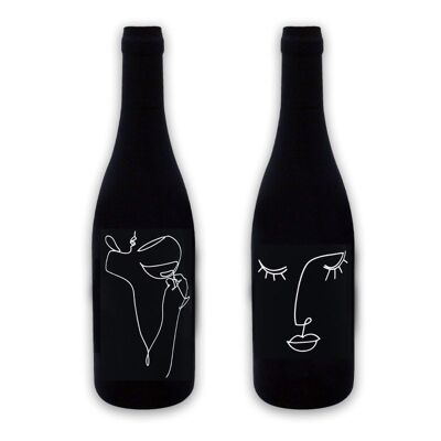 Set of 2 bottle covers - "LINES" marking