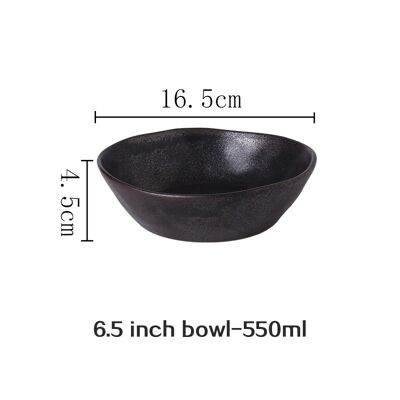 Bol japonais en céramique « Kobo » - Noir métallique - 16.5cm