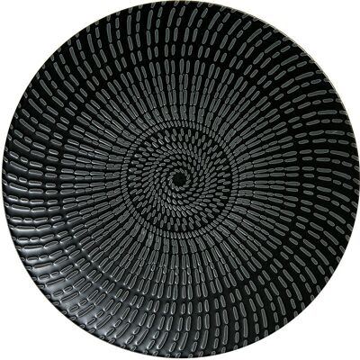 Assiette japonaise en céramique "Yasuke" - Noir météore - 26.2 cm