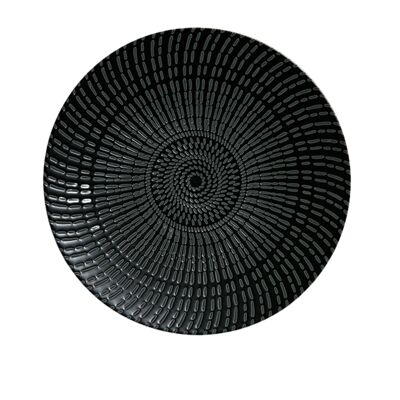 Assiette japonaise en céramique "Yasuke" - Noir météore - 21.1 cm