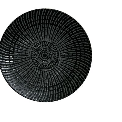 Assiette japonaise en céramique "Yasuke" - Noir météore - 21.1 cm