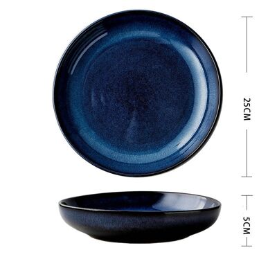 Assiette japonaise en céramique « Osaki » - Bleu