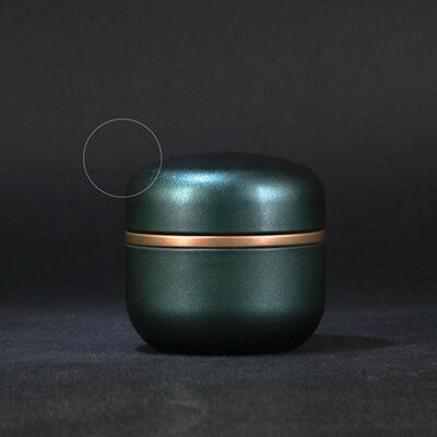 Petit pot à thé japonais en métal « Katagiri » - Vert bouteille