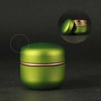 Petit pot à thé japonais en métal « Katagiri » - Vert clair