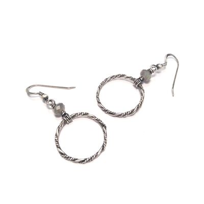 925 Silver Tupi Labradorite Ethnic Earrings