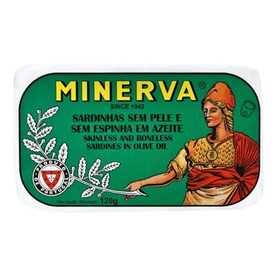 MINERVA - Sardinas Sin Piel y Sin Hueso en Aceite de Oliva -120gr