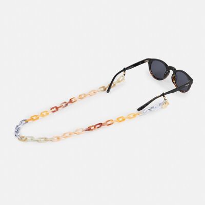 Natural Tie Dye Rectangular Link Eyeglass Cord