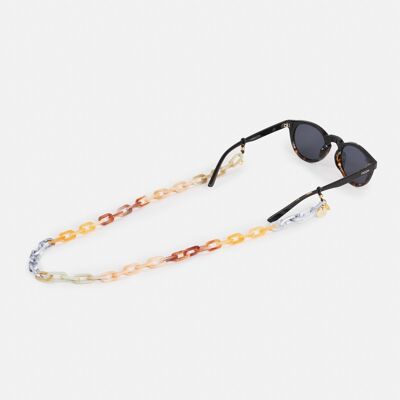 Cordoncino per occhiali a maglie rettangolari con colorante naturale