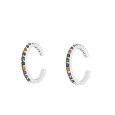 Ear Cuff Rainbow Circonita Silver