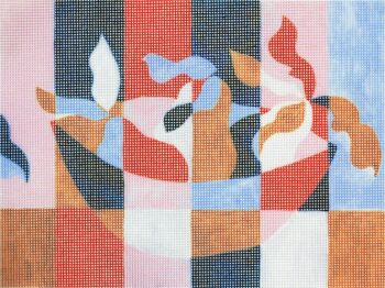 Kit de tapisserie abstraite pour bol de fruits | BRICOLAGE Broderie 2