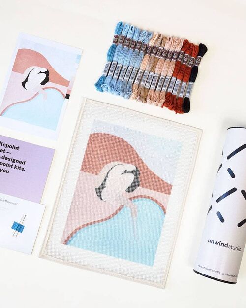 Blue Sunrise Needlepoint Kit | DIY Embroidery