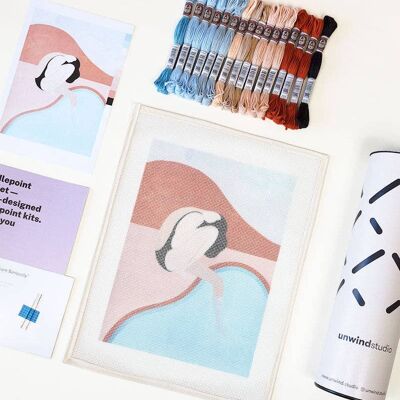 Blue Sunrise Needlepoint Kit | DIY Embroidery