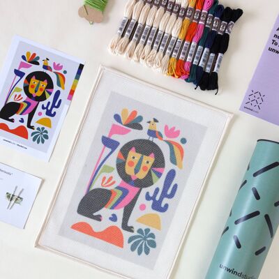 Lion Needlepoint Kit | DIY Embroidery