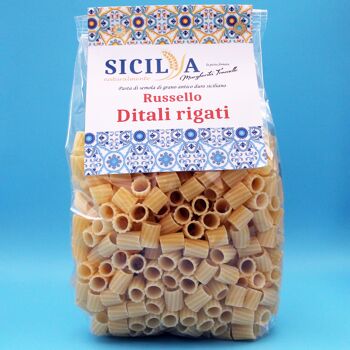 Pâtes Ditali rigati Russello - Fabriquées en Italie (Sicile) 1